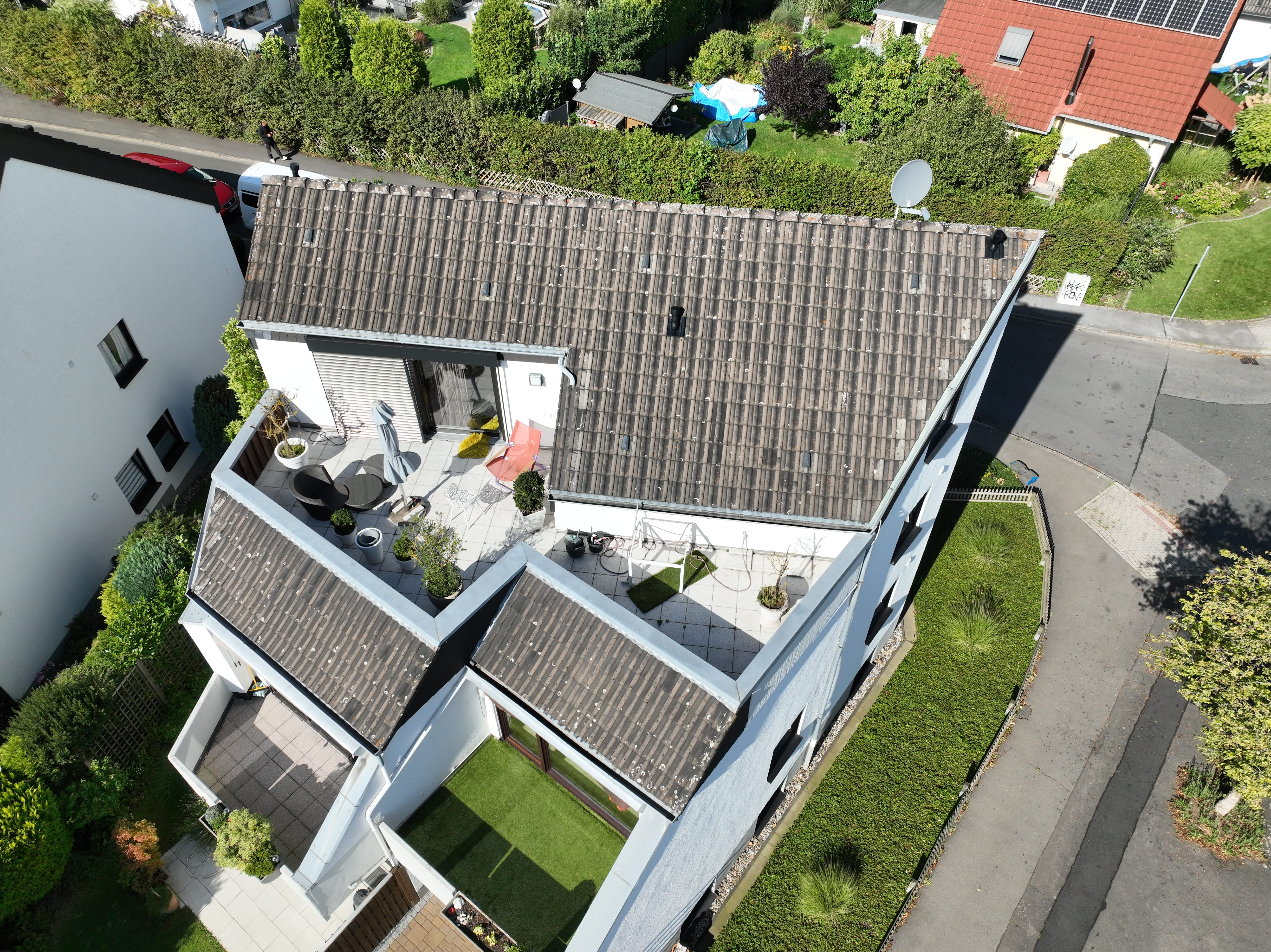 Drohnentechnik Dach von oben