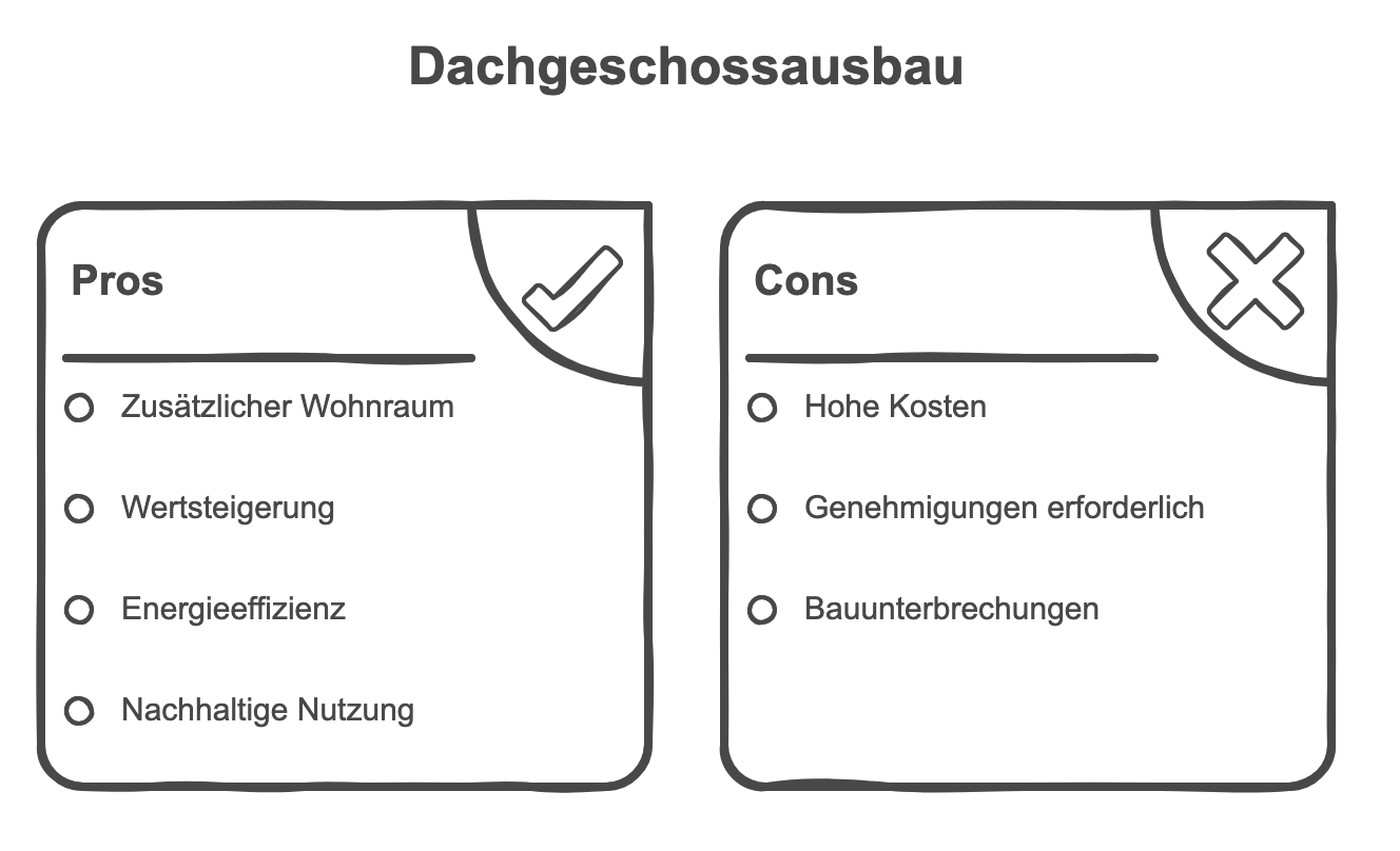 Dachgeschossausbau Pro und Contra Liste